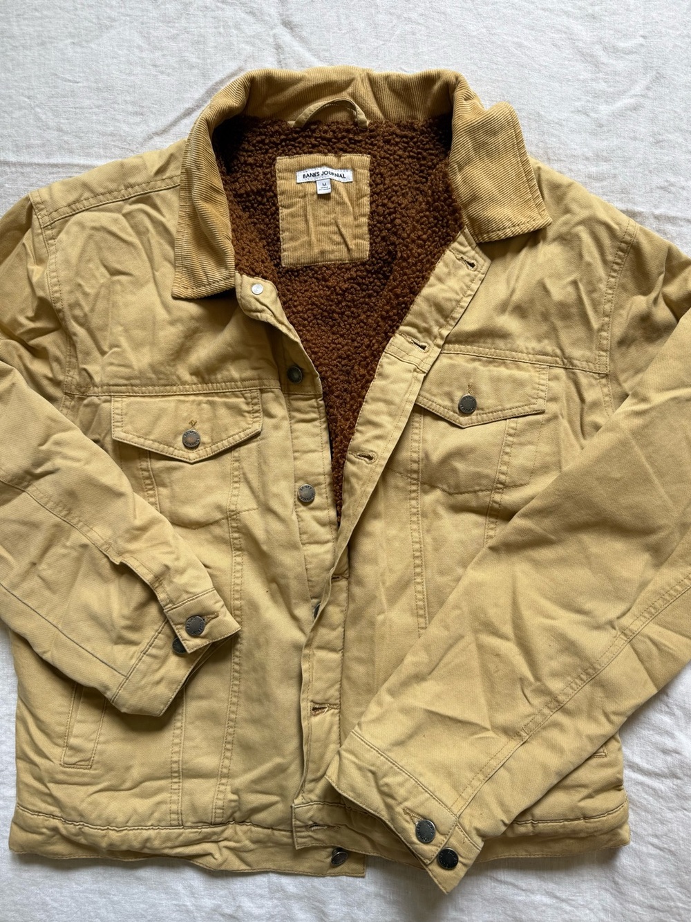 Banks Journal Tan Sherpa-Lined Trucker Jacket